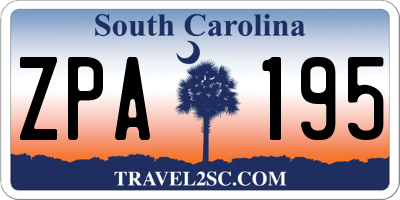 SC license plate ZPA195