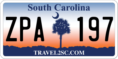 SC license plate ZPA197