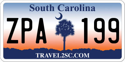 SC license plate ZPA199
