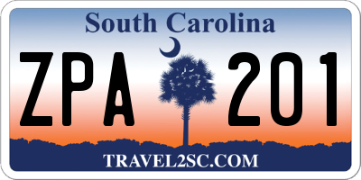 SC license plate ZPA201