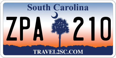 SC license plate ZPA210