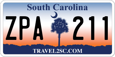 SC license plate ZPA211