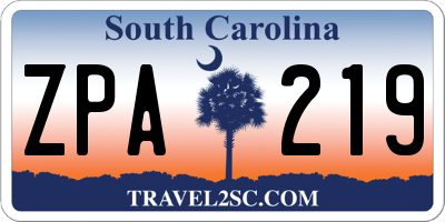 SC license plate ZPA219