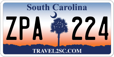 SC license plate ZPA224