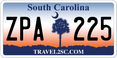 SC license plate ZPA225