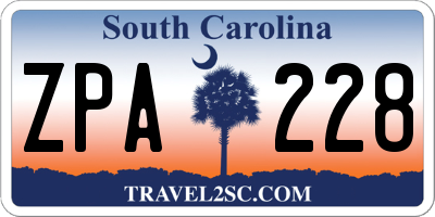 SC license plate ZPA228