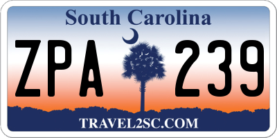 SC license plate ZPA239