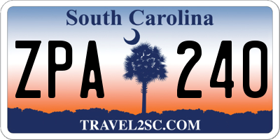 SC license plate ZPA240
