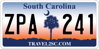 SC license plate ZPA241