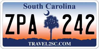 SC license plate ZPA242