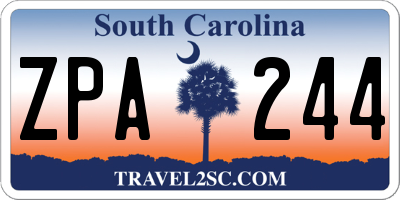 SC license plate ZPA244