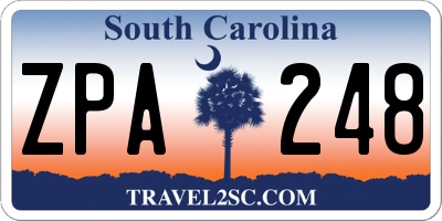 SC license plate ZPA248