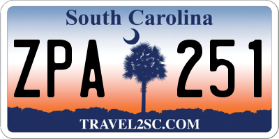 SC license plate ZPA251