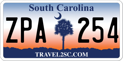 SC license plate ZPA254