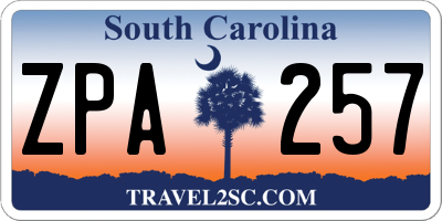 SC license plate ZPA257
