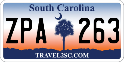 SC license plate ZPA263