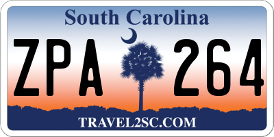 SC license plate ZPA264