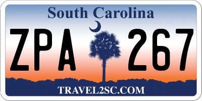 SC license plate ZPA267