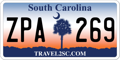 SC license plate ZPA269