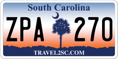 SC license plate ZPA270