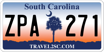 SC license plate ZPA271