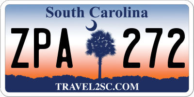 SC license plate ZPA272