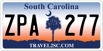 SC license plate ZPA277