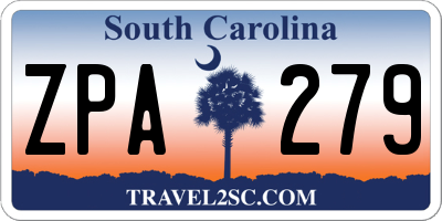 SC license plate ZPA279