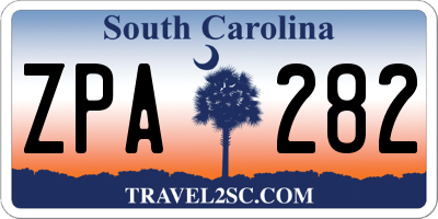SC license plate ZPA282