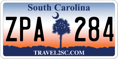 SC license plate ZPA284