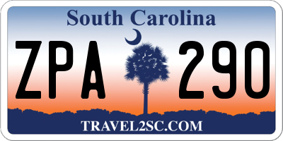 SC license plate ZPA290