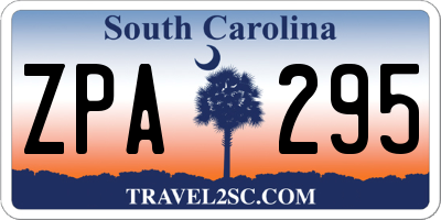 SC license plate ZPA295