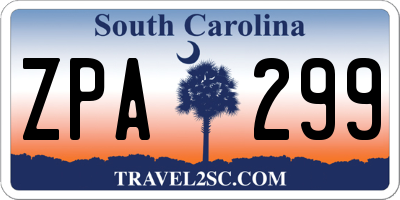 SC license plate ZPA299