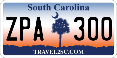 SC license plate ZPA300
