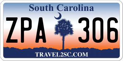 SC license plate ZPA306