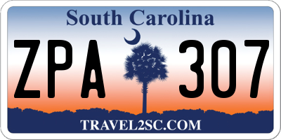 SC license plate ZPA307