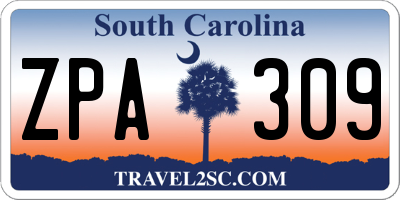 SC license plate ZPA309