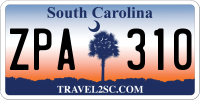 SC license plate ZPA310
