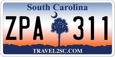 SC license plate ZPA311