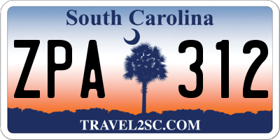 SC license plate ZPA312