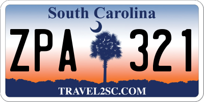 SC license plate ZPA321