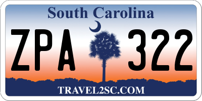 SC license plate ZPA322