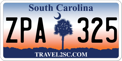 SC license plate ZPA325