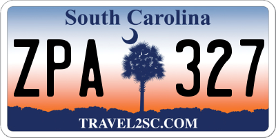 SC license plate ZPA327