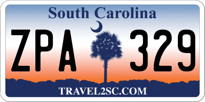 SC license plate ZPA329