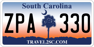 SC license plate ZPA330