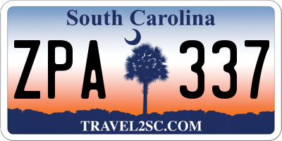 SC license plate ZPA337
