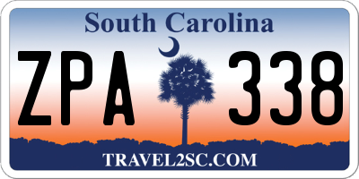 SC license plate ZPA338