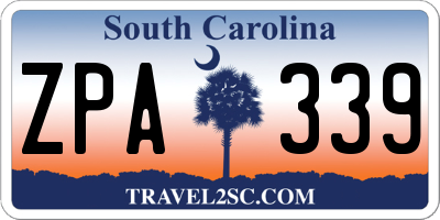 SC license plate ZPA339