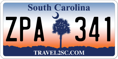 SC license plate ZPA341
